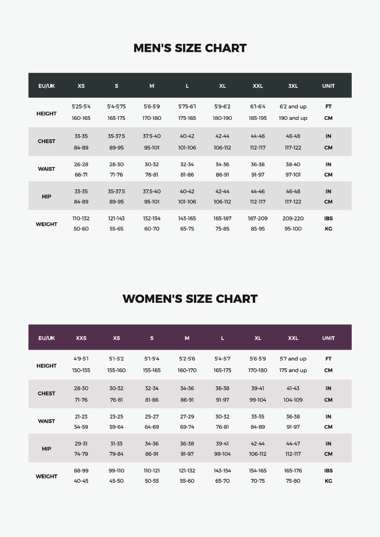 Size Chart | Tempus Clothing